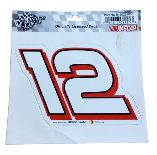 Kerry Earnhardt #12 - 4.5 Inch X 3.5 Inch Number Cut NASCAR Decal 2002