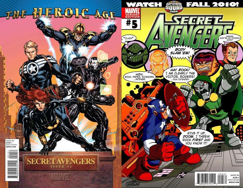 Secret Avengers #1 & #5 Variants Volume 1 (2010-2013) Marvel - 2 Comics