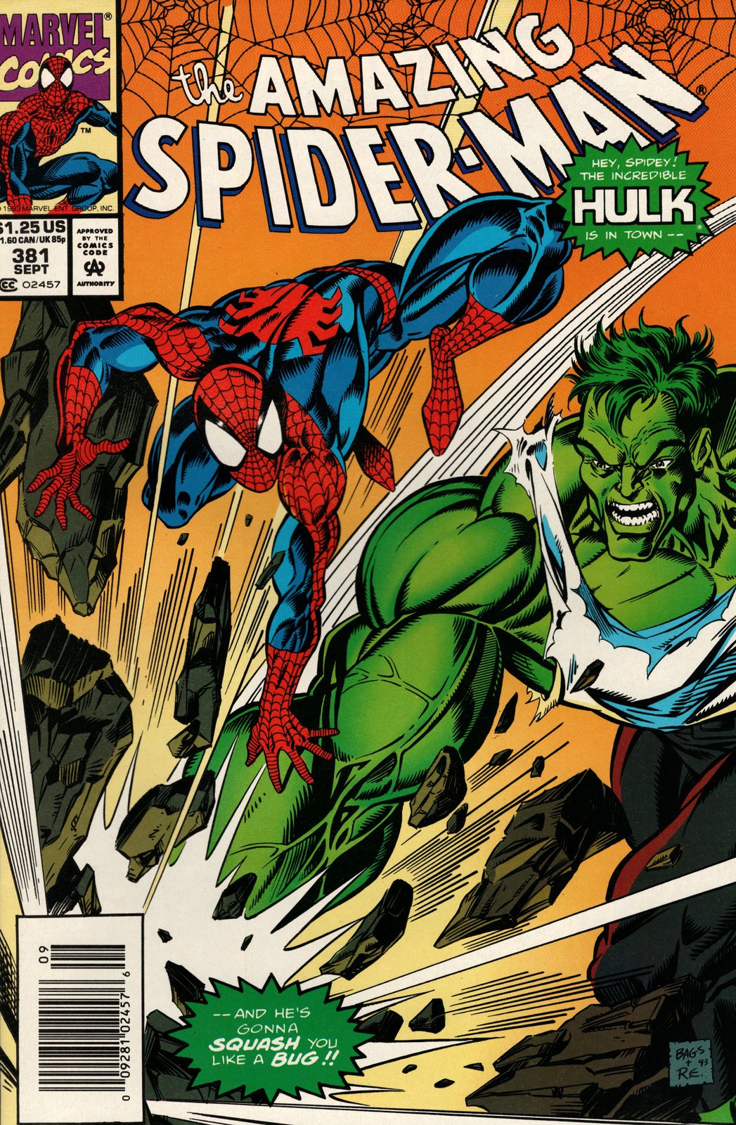 Amazing Spider-Man #381 Newsstand Cover (1963-1998) Marvel Comics