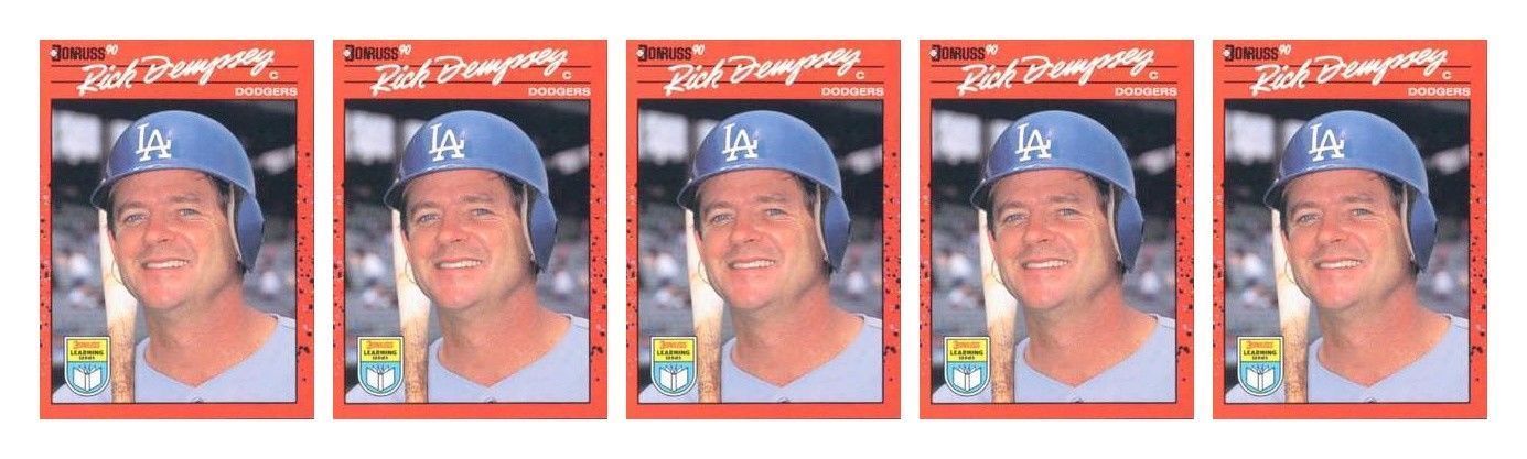 (5) 1990 Donruss Learning Series #15 Rick Dempsey Baseball Card Lot Dodgers