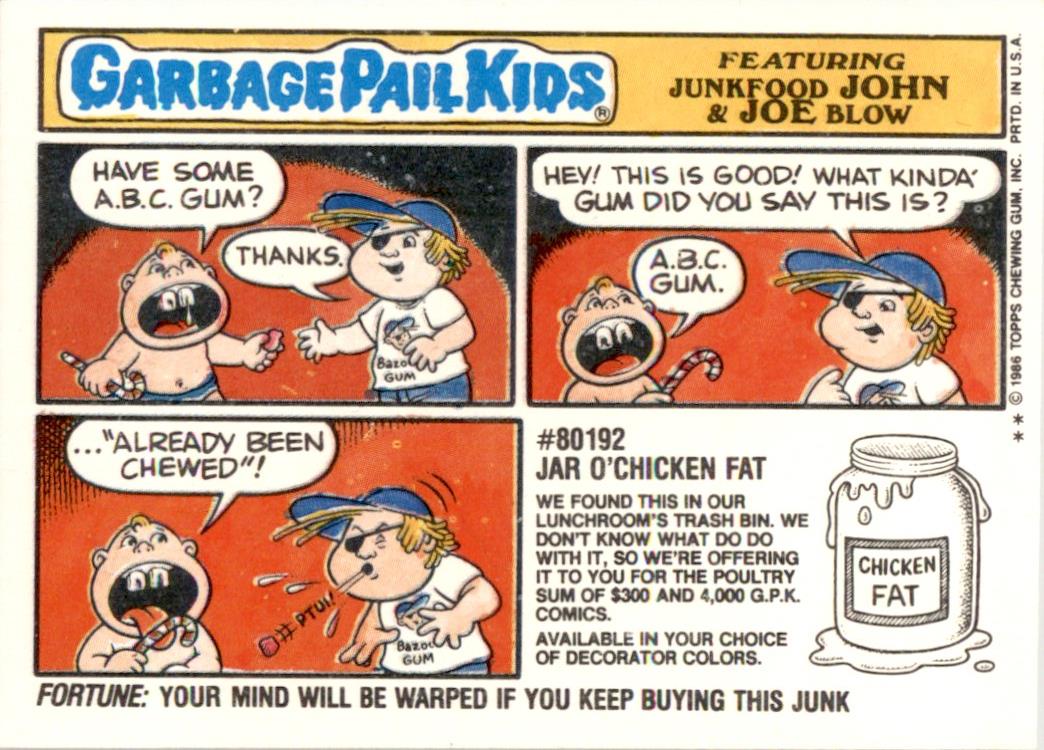 1986 Garbage Pail Kids Series 6 #217B Rose Dispose NM-MT