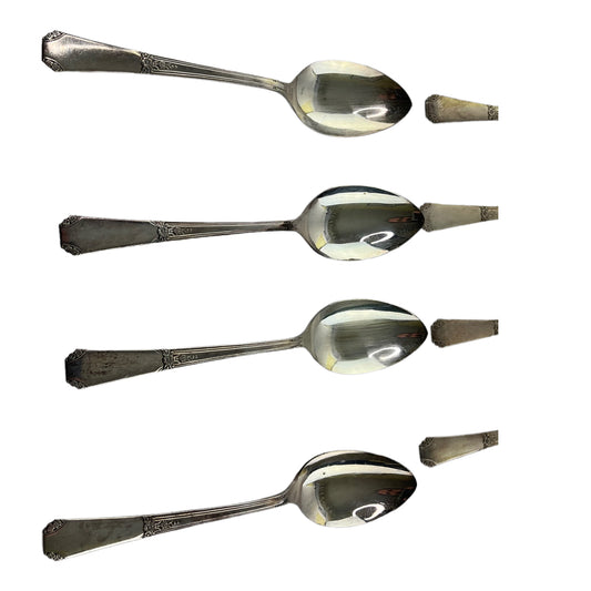 (8) Wm. A Rogers Silverplate 7 Inch Spoons 1930's
