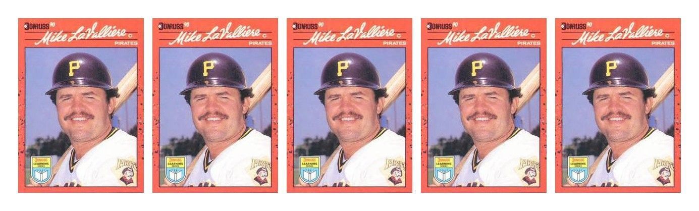 (5) 1990 Donruss Learning Series #43 Mike Lavalliere Baseball Card Lot Pirates