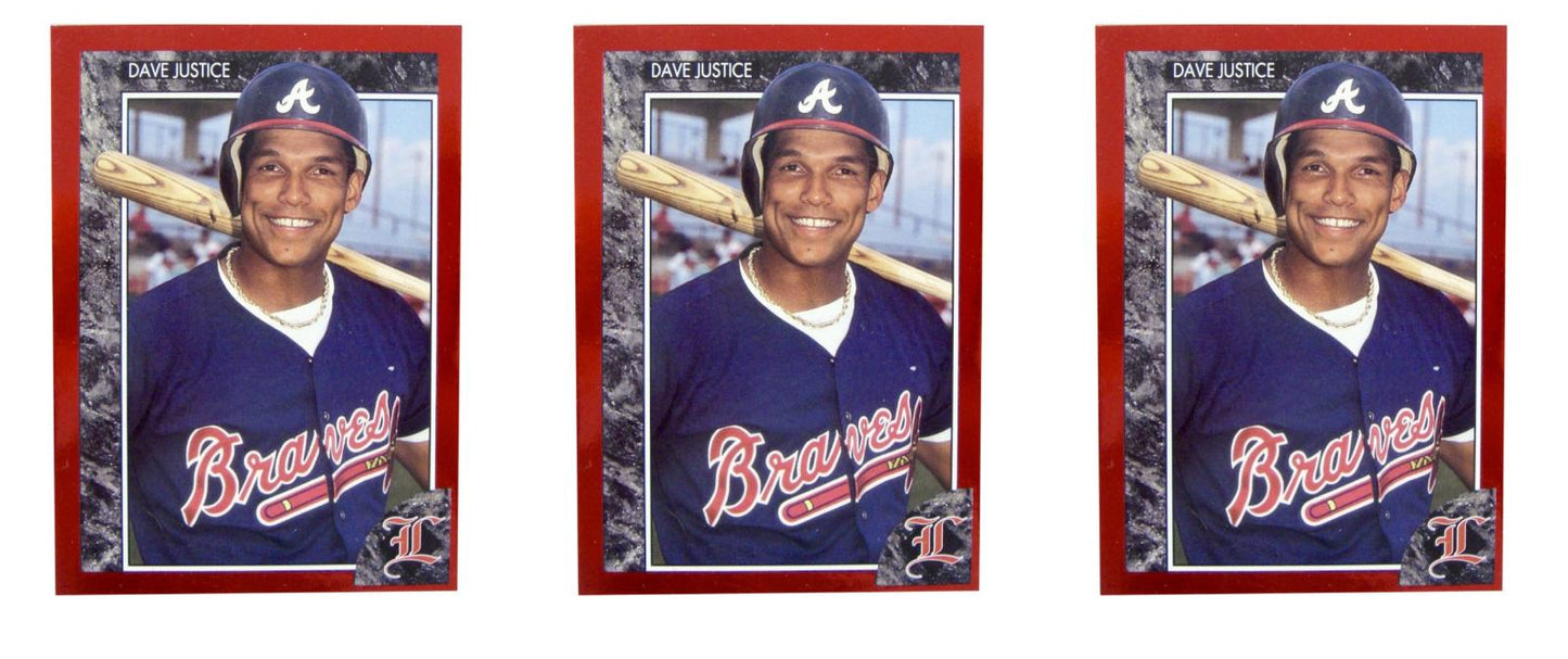 (3) 1992 Legends #39 David Justice Baseball Card Lot Atlanta Braves