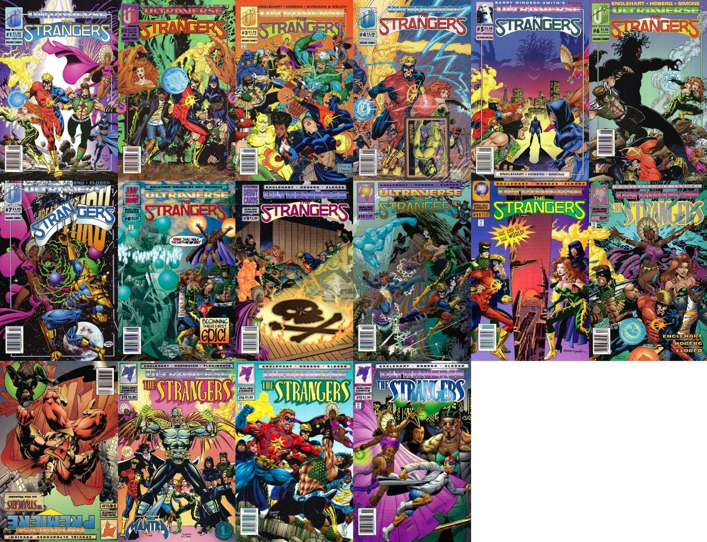 The Strangers #1-15 Newsstand Covers (1993-1995) Malibu Comics - 15 Comics
