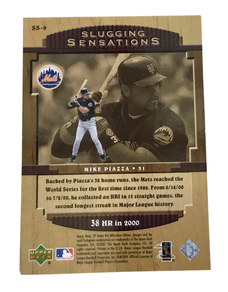 2001 SP Game Bat Milestone Slugging Sensations #SS-9 Mike Piazza New York Mets