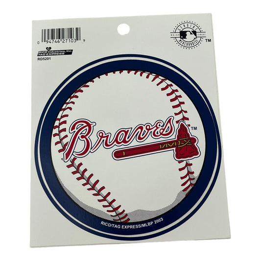 MLB Atlanta Braves Baseball & Tomahawk 5 Inch X 4.5 Inch Decal Rico Industries