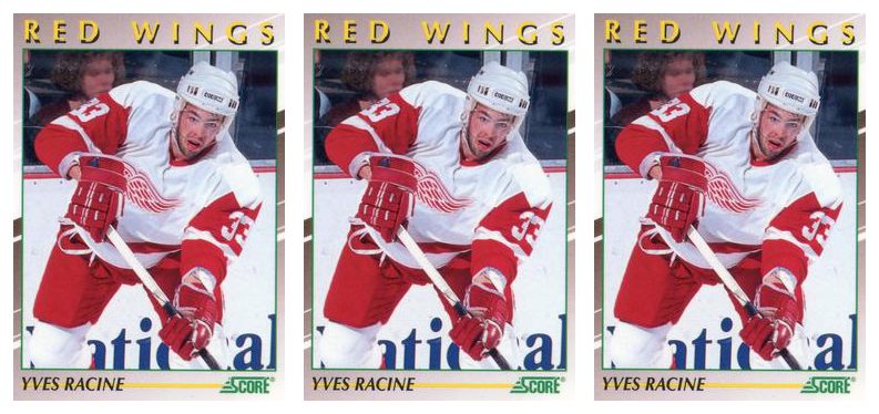 (3) 1991-92 Score Young Superstars Hockey #37 Yves Racine Card Lot Red Wings