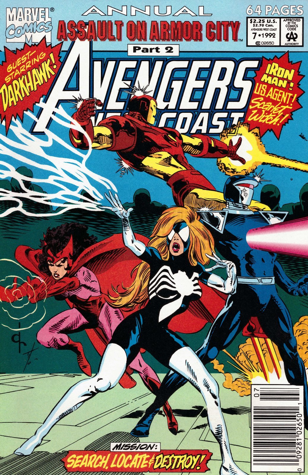 Avengers West Coast Annual #7 Newsstand Cover (1990-1993) Marvel Comics