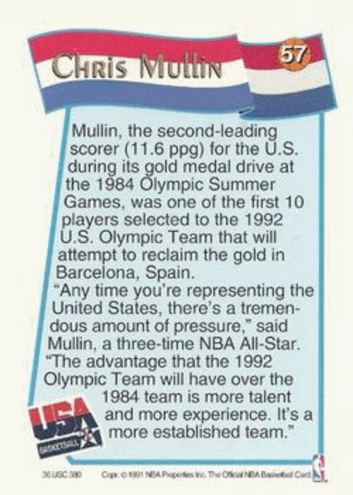 1991-92 Hoops McDonald's Basketball 57 Chris Mullin