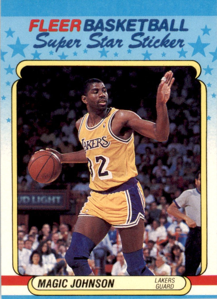 1988 Fleer Stickers #6 Magic Johnson Los Angeles Lakers