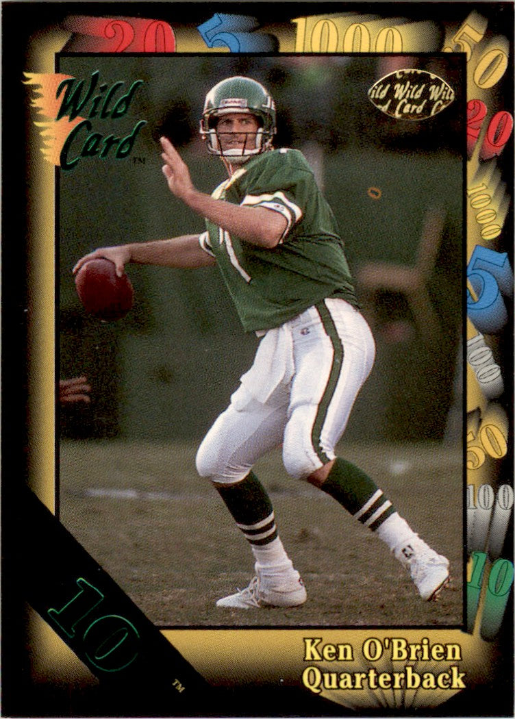 1991 Wild Card 10 Stripe #20 Ken O'Brien New York Jets