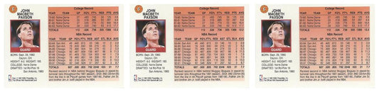 (3) 1991-92 Hoops McDonald's Basketball #6 John Paxson Lot Chicago Bulls