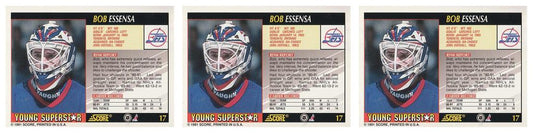(3) 1991-92 Score Young Superstars Hockey #17 Bob Essensa Card Lot Jets