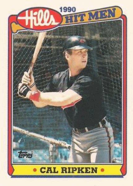 1990 Topps Hills Hit Men Baseball #32 Cal Ripken Jr. Baltimore Orioles