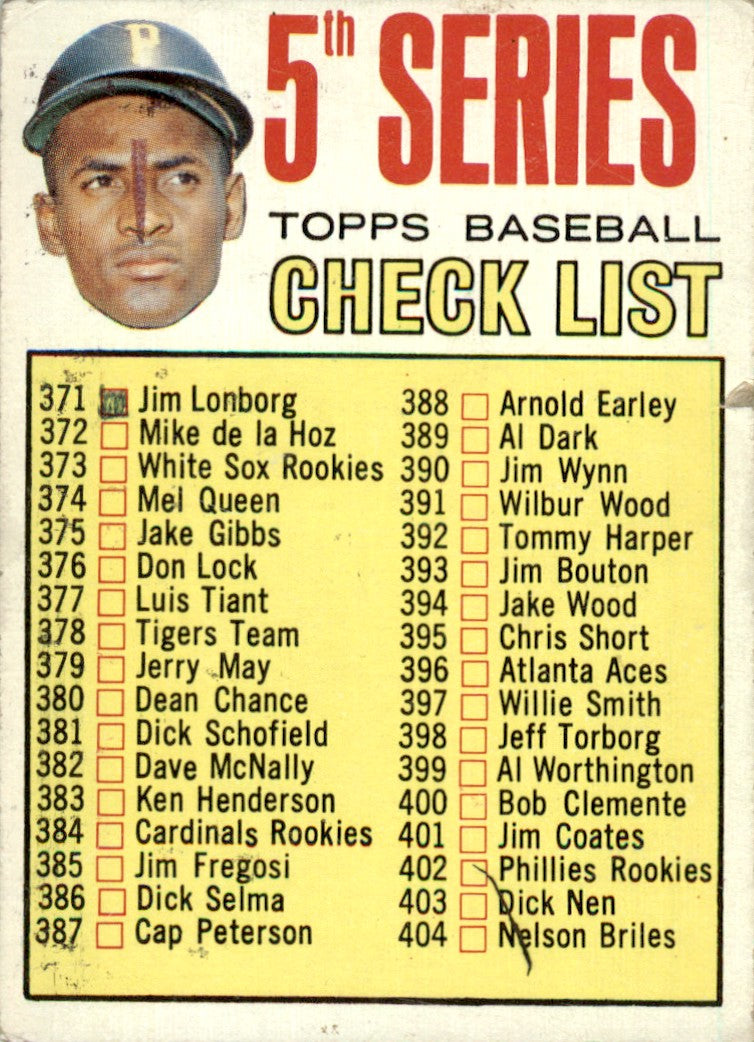 1967 Topps #191B Checklist 197-283 - Willie Mays Giants FR
