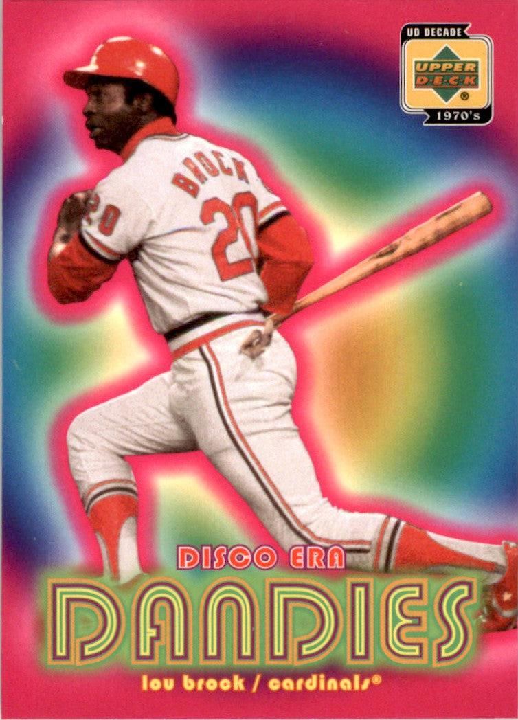2001 Upper Deck Decade 1970's Disco Era Dandies #DE3 Lou Brock Cardinals