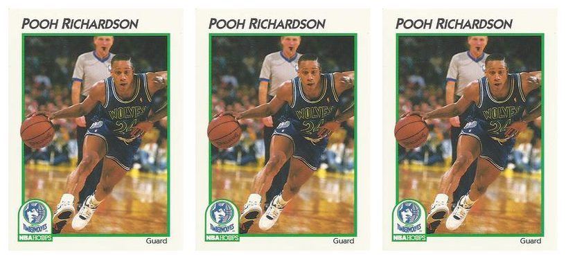 (3) 1991-92 Hoops McDonald's Basketball #24 Pooh Richardson Lot Timberwolves