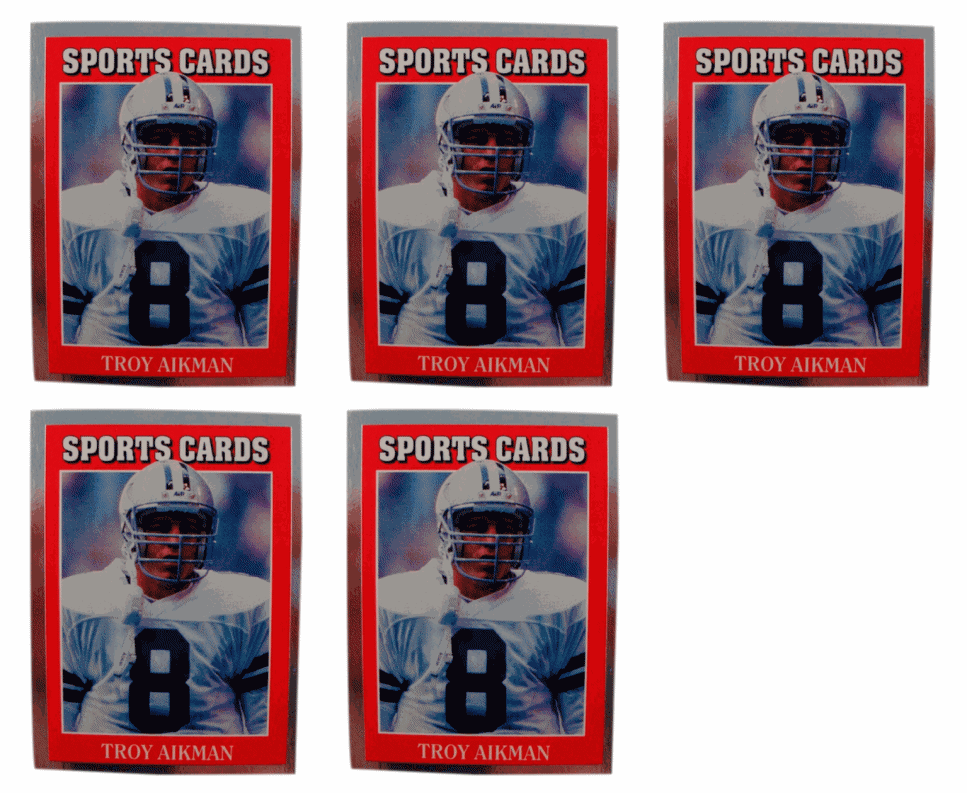 (5) 1991 Sports Cards #23 Troy Aikman Football Card Lot Dallas Cowboys