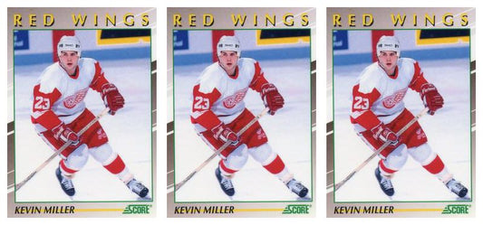 (3) 1991-92 Score Young Superstars Hockey #40 Kevin Miller Card Lot Red Wings