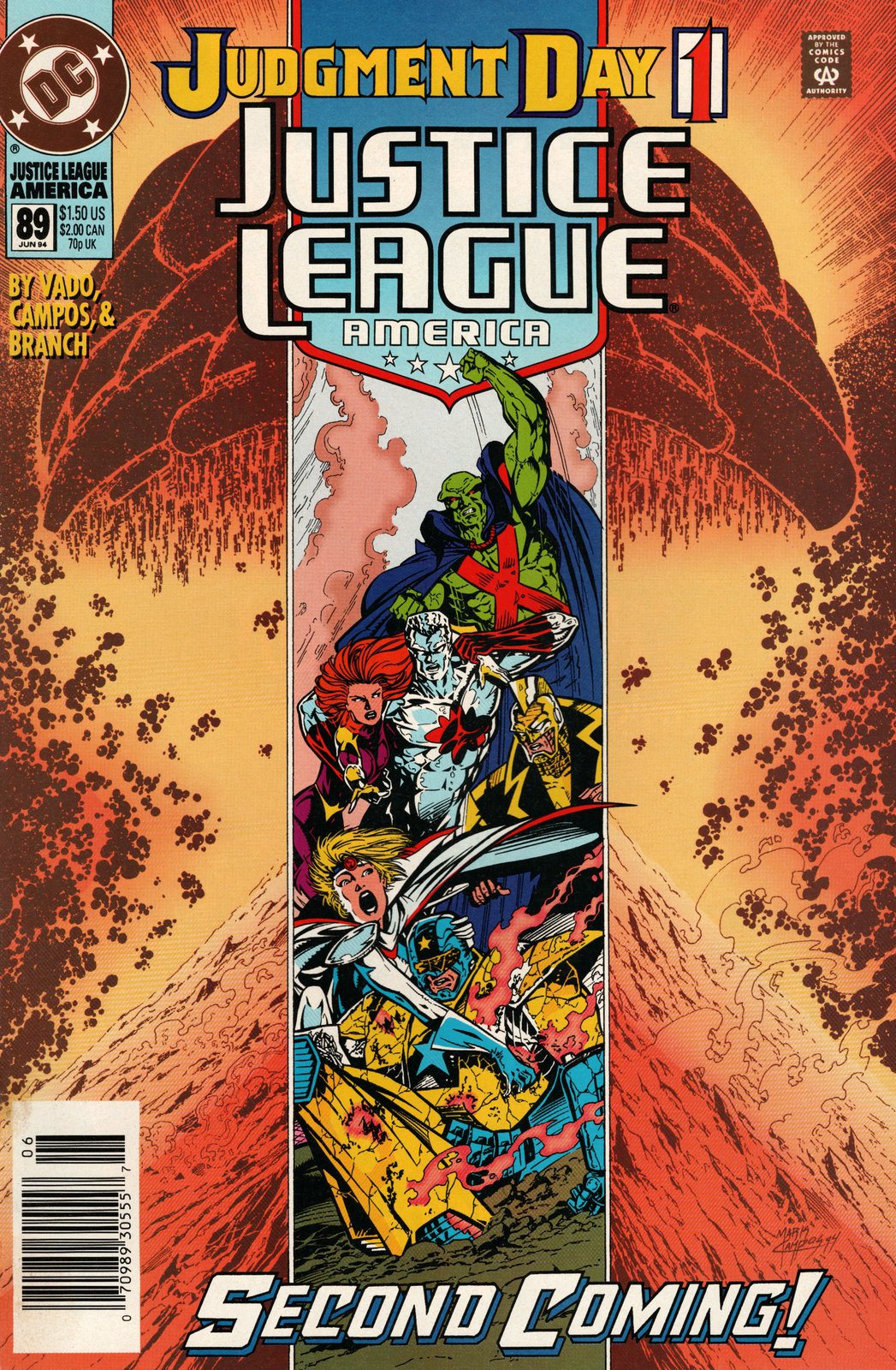 Justice League America #89 Newsstand Cover (1989-1996) DC Comics