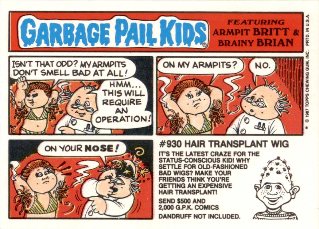 1987 Garbage Pail Kids Series 8 #313b Death Nell EX
