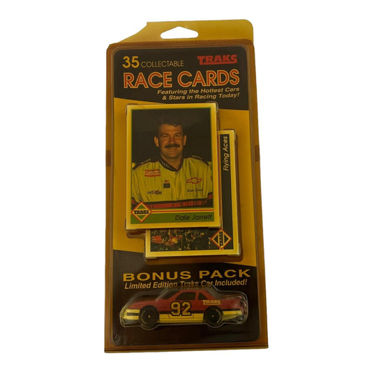 1992 Traks 35 Card Pack with 1:64 Scale Diecast Car with Dale Jarrett on Front