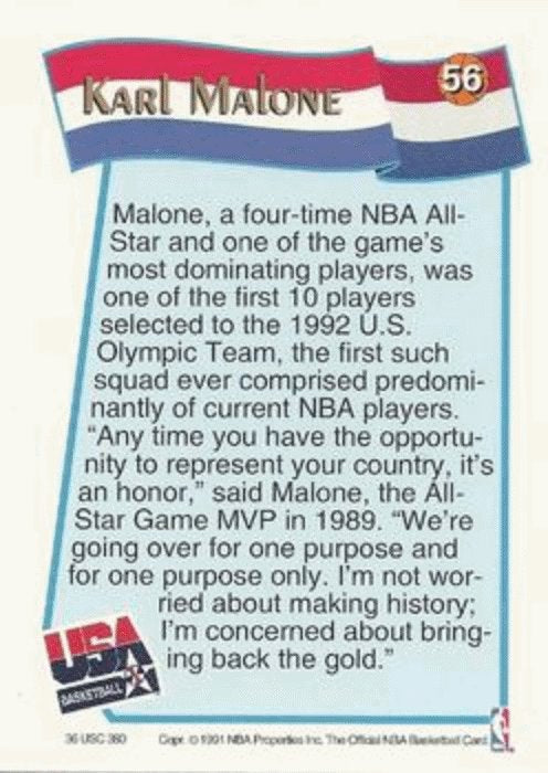 1991-92 Hoops McDonald's Basketball 56 Karl Malone