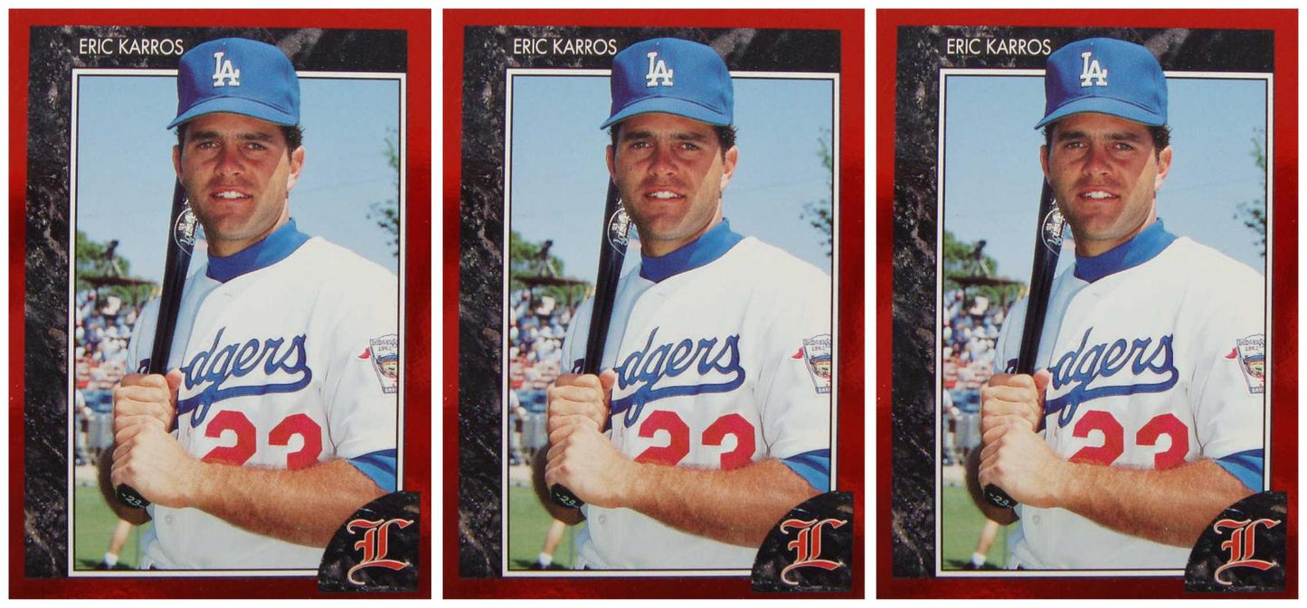 (3) 1992 Legends #58 Eric Karros Baseball Card Lot Los Angeles Dodgers