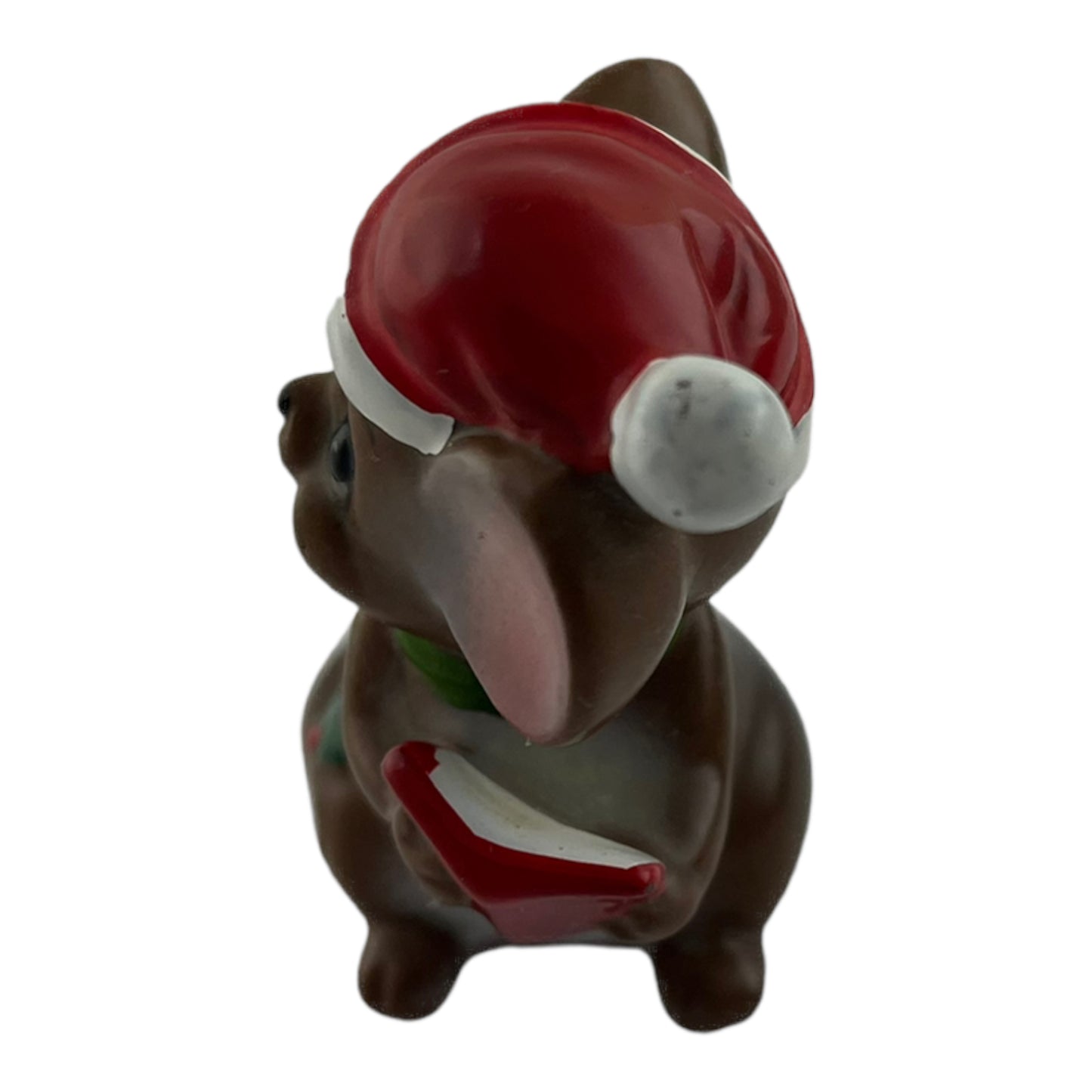 Brown Mouse Singing Christmas Carols 2 Inch Vintage Ceramic Figurine