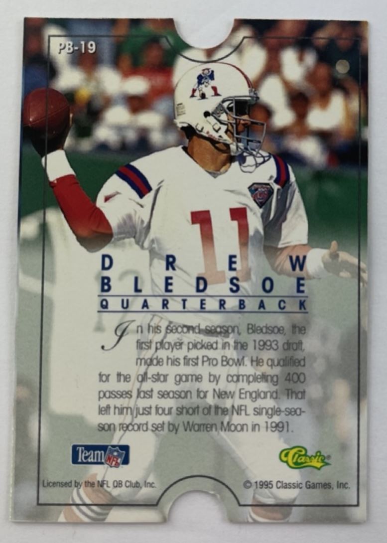 1995 Pro Line Pro Bowl #PB-19 Drew Bledsoe New England Patriots
