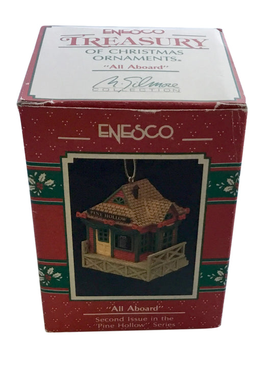 Enesco Treasury of Christmas “All Abroad” 3 Inch Pine Hollow Ornament 1990