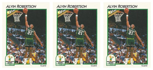 (3) 1991-92 Hoops McDonald's Basketball #23 Alvin Robertson Lot Milwaukee Bucks
