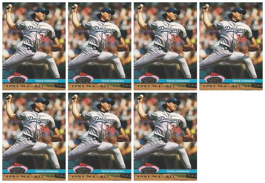 (7) 1992 Stadium Club Dome Baseball #124 Mike Morgan Dodgers Card Lot